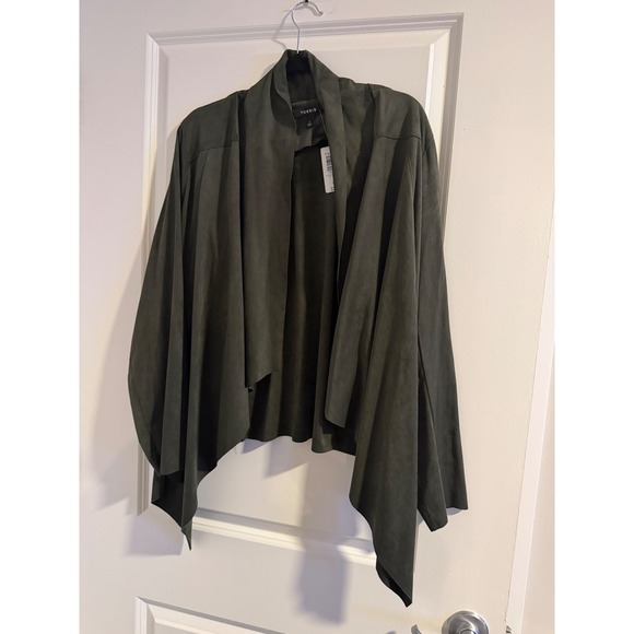 torrid Sweaters - TORRID Olive Green Suede Drape Front Waterfall Cardigan Jacket Plus Size2X 18 20